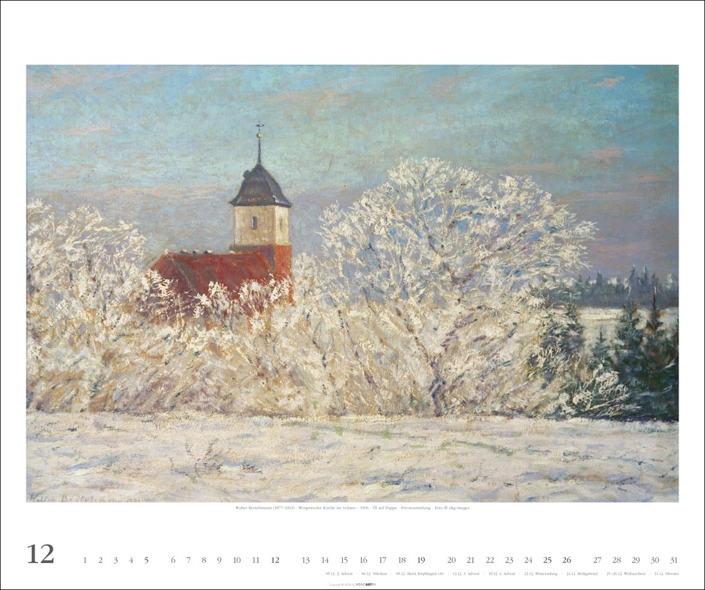 Weitere Ansicht: Worpsweder Landschaften Kalender 2027 | Hans am Ende, Fritz Mackensen, Otto Modersohn, Paula Modersohn-Becker