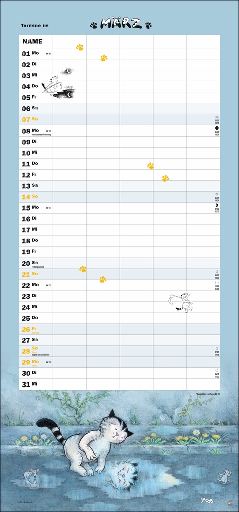 Weitere Ansicht: Jacob Familienplaner für Katzenliebhaber 2027 | Sven Hartmann