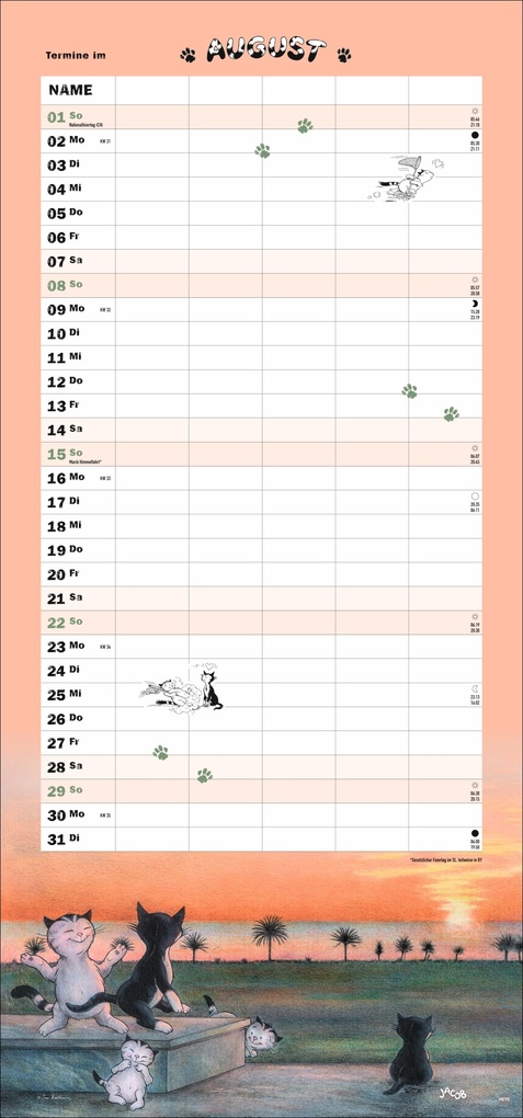 Weitere Ansicht: Jacob Familienplaner für Katzenliebhaber 2027 | Sven Hartmann