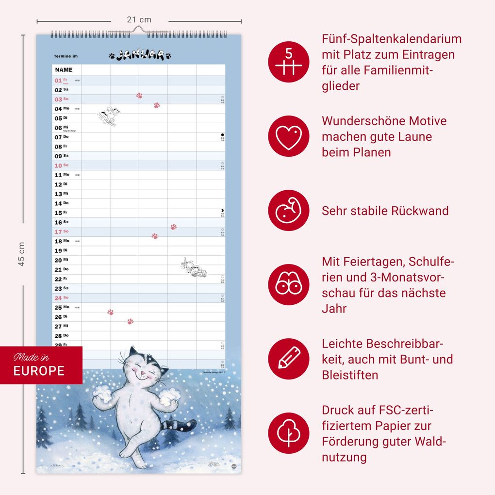 Weitere Ansicht: Jacob Familienplaner für Katzenliebhaber 2027 | Sven Hartmann