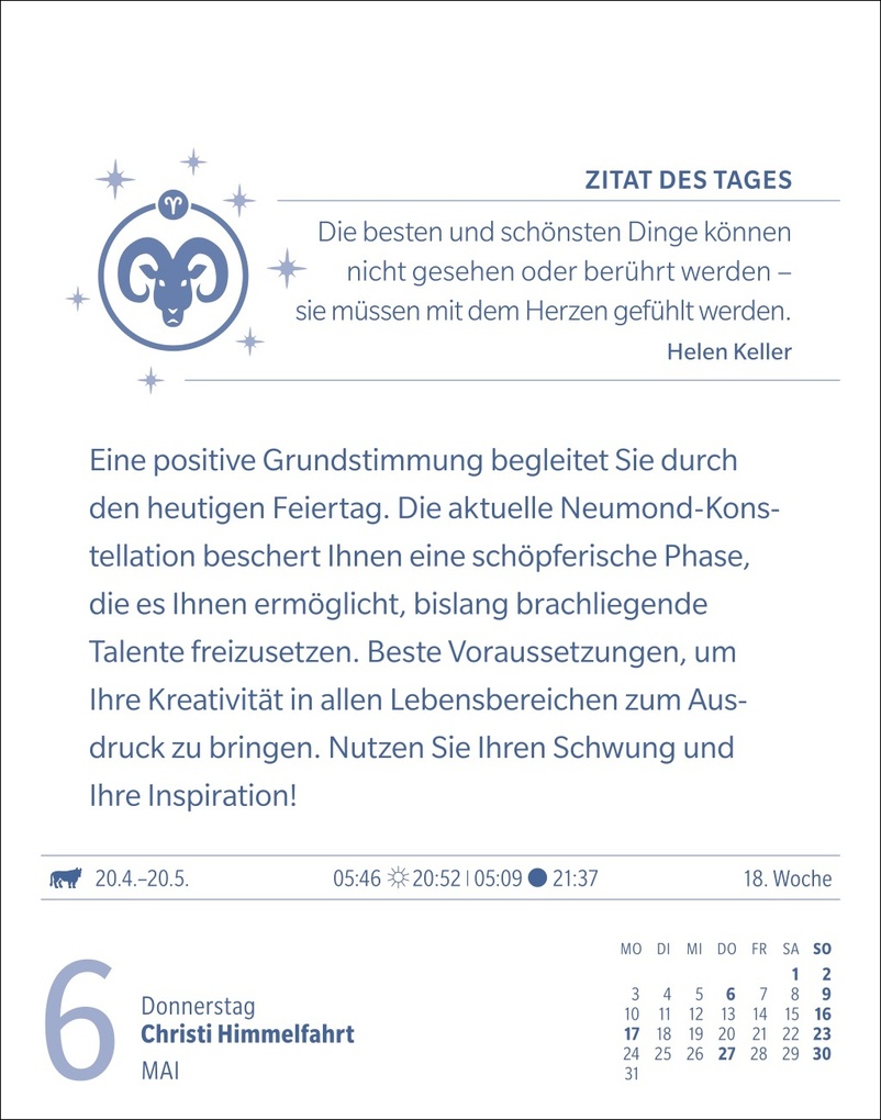 Weitere Ansicht: Widder Sternzeichenkalender 2027 - Tagesabreißkalender - Ihr Horoskop für jeden Tag | Robert Satorius
