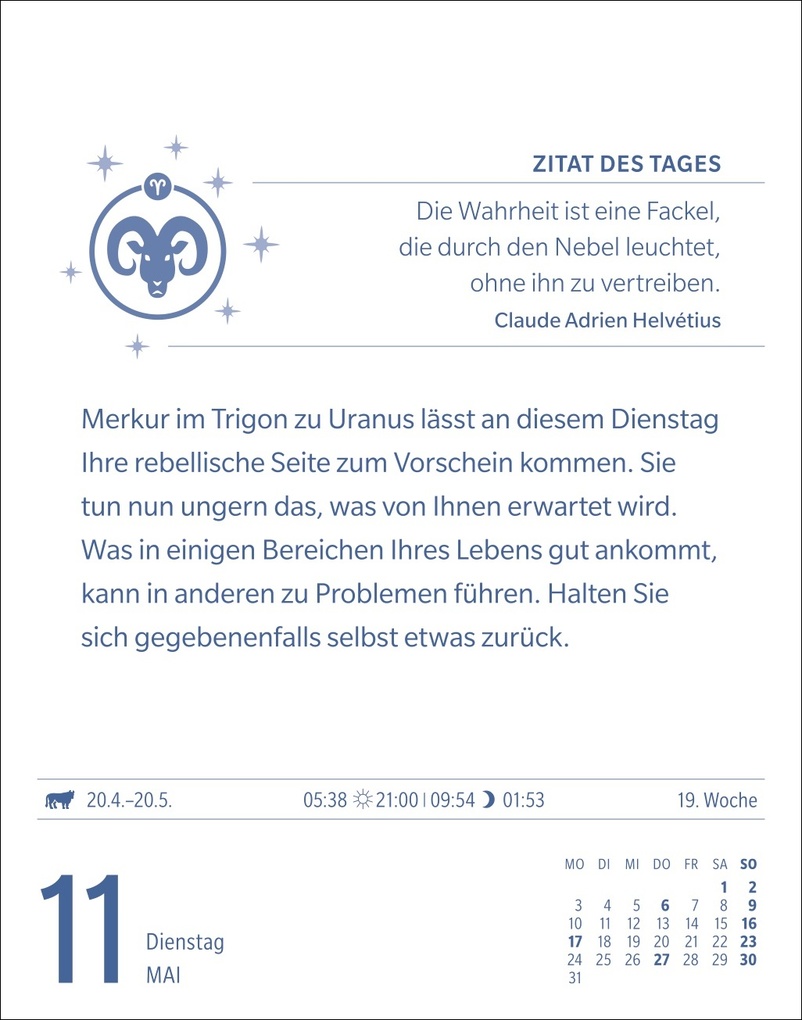 Weitere Ansicht: Widder Sternzeichenkalender 2027 - Tagesabreißkalender - Ihr Horoskop für jeden Tag | Robert Satorius