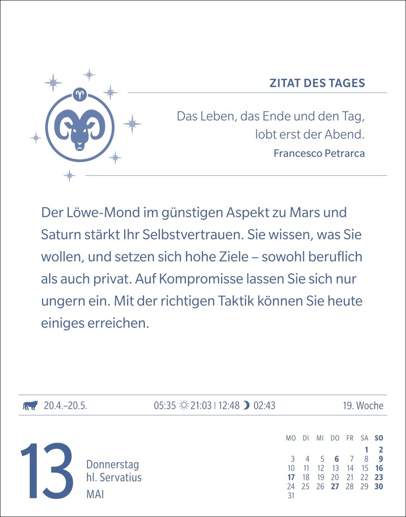Weitere Ansicht: Widder Sternzeichenkalender 2027 - Tagesabreißkalender - Ihr Horoskop für jeden Tag | Robert Satorius