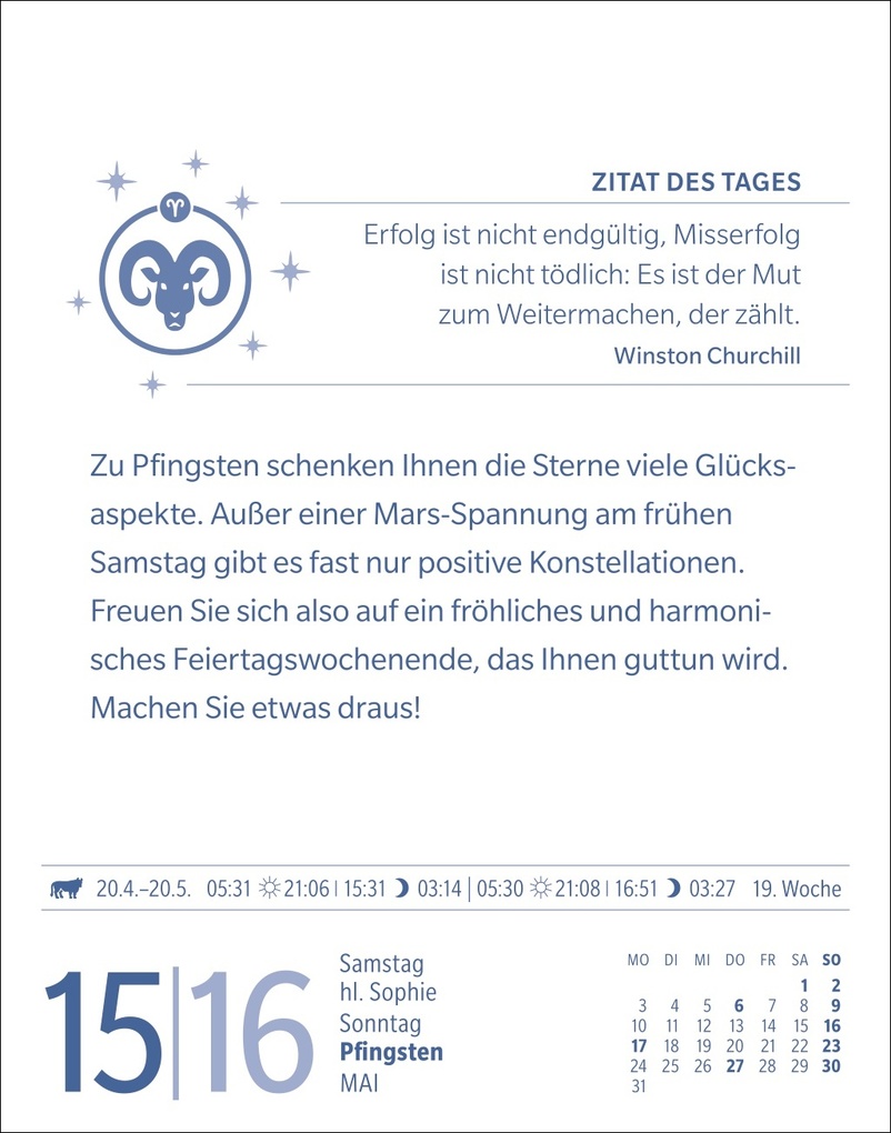 Weitere Ansicht: Widder Sternzeichenkalender 2027 - Tagesabreißkalender - Ihr Horoskop für jeden Tag | Robert Satorius