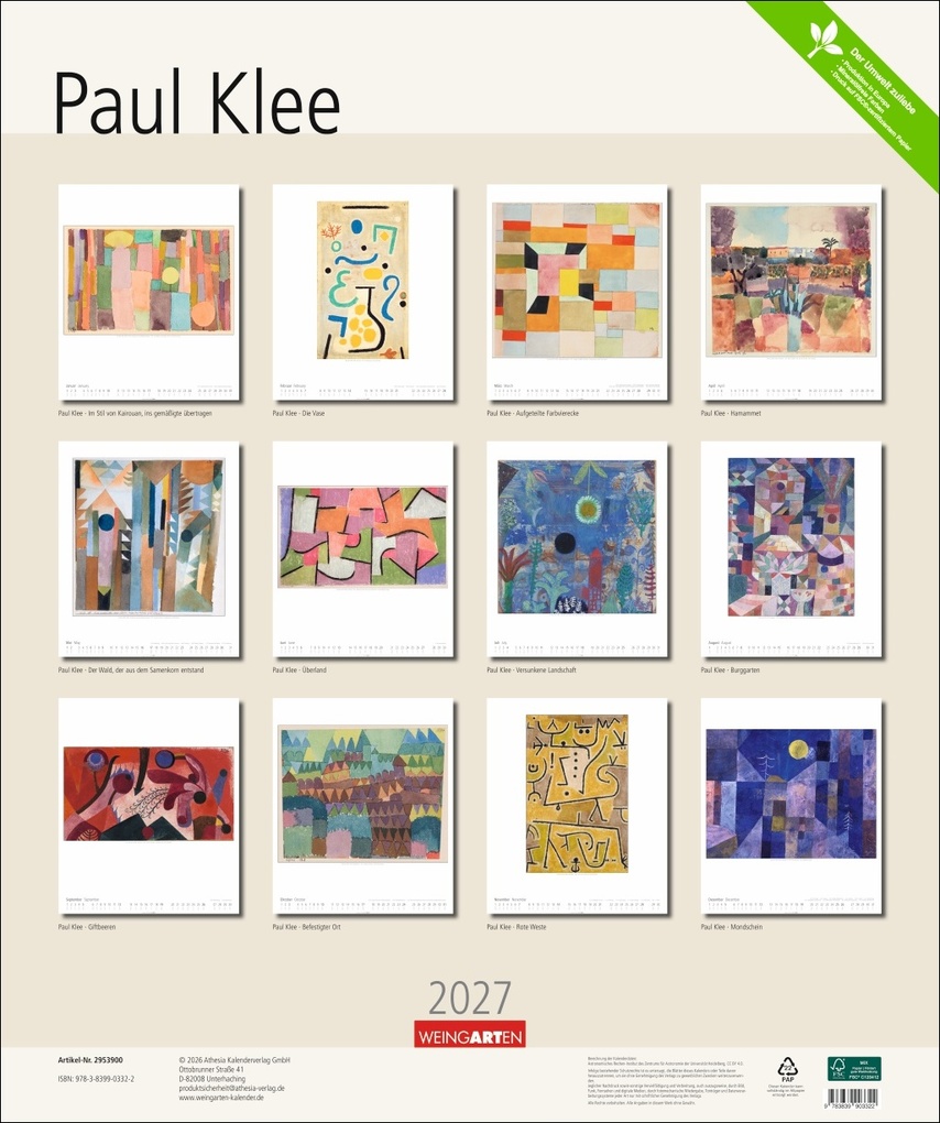 Weitere Ansicht: Paul Klee Kalender 2027 | Paul Klee
