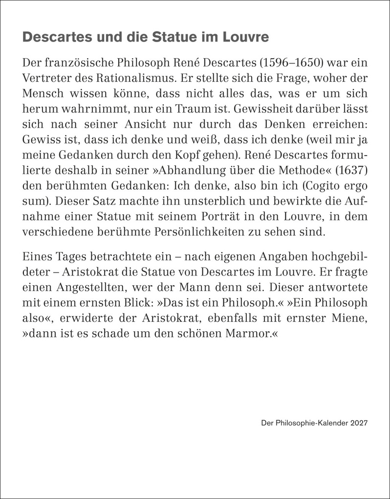 Weitere Ansicht: Der Philosophie-Kalender Tagesabreißkalender 2027 | Barbara Brüning, Markus Hattstein