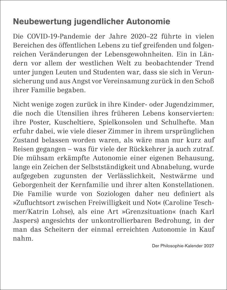 Weitere Ansicht: Der Philosophie-Kalender Tagesabreißkalender 2027 | Barbara Brüning, Markus Hattstein