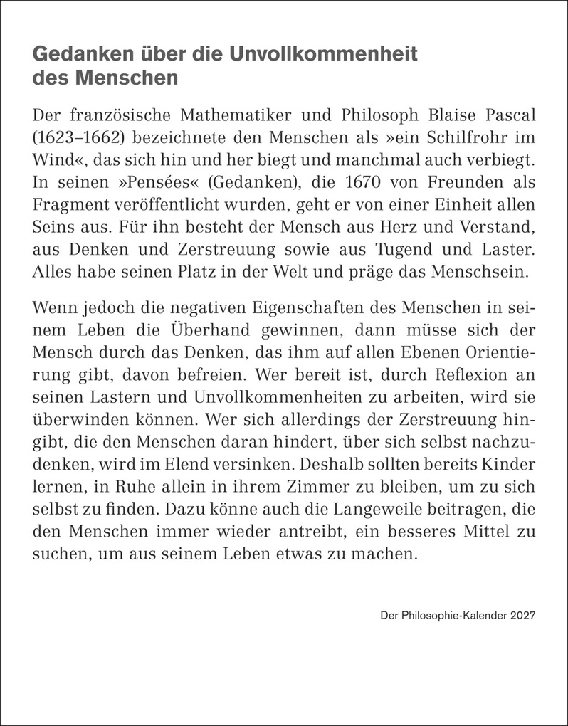 Weitere Ansicht: Der Philosophie-Kalender Tagesabreißkalender 2027 | Barbara Brüning, Markus Hattstein