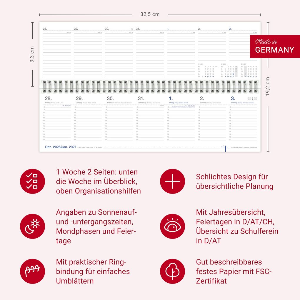 Weitere Ansicht: Wochenquerplaner, anthrazit 2027