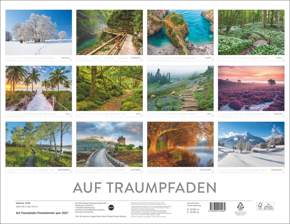 Weitere Ansicht: Auf Traumpfaden Posterkalender 2027