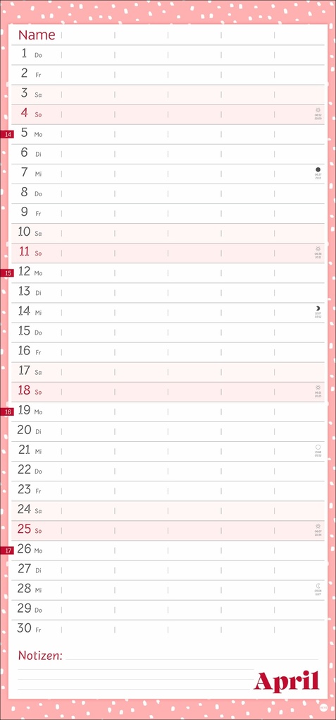 Weitere Ansicht: Deko-Familienplaner Happy Times 2027