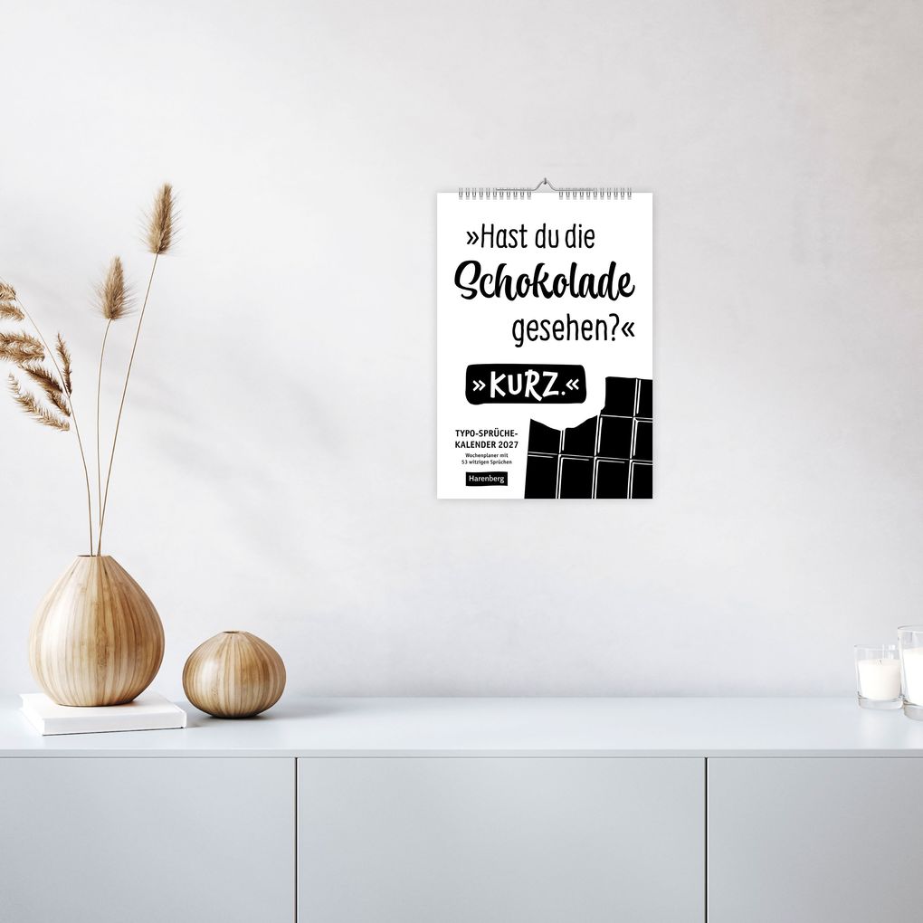 Weitere Ansicht: Typo-Sprüche-Kalender s/w Wochenplaner 2027 - mit 53 witzigen Sprüchen