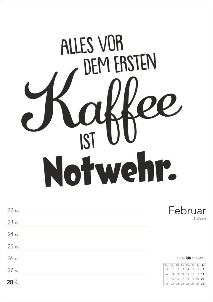 Weitere Ansicht: Typo-Sprüche-Kalender s/w Wochenplaner 2027 - mit 53 witzigen Sprüchen
