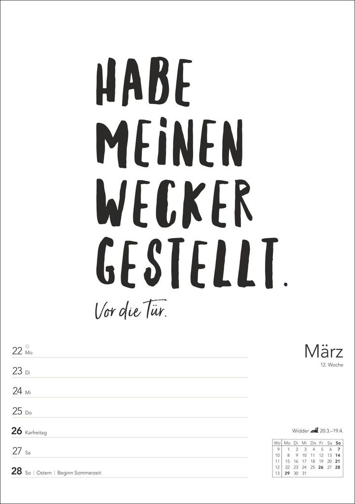 Weitere Ansicht: Typo-Sprüche-Kalender s/w Wochenplaner 2027 - mit 53 witzigen Sprüchen
