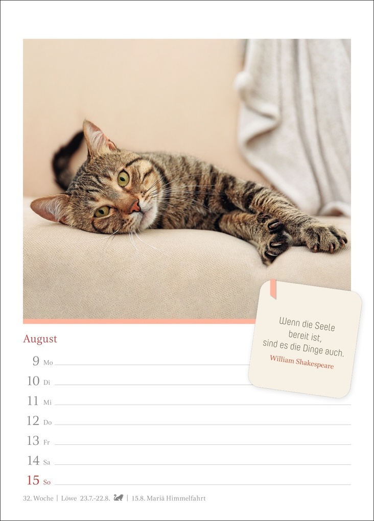 Weitere Ansicht: Katzenglück Wochenkalender 2027 - mit Zitaten