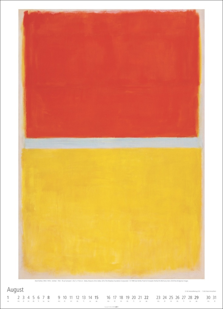 Weitere Ansicht: Mark Rothko Kalender 2027 | Mark Rothko