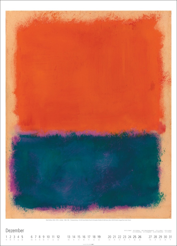 Weitere Ansicht: Mark Rothko Kalender 2027 | Mark Rothko