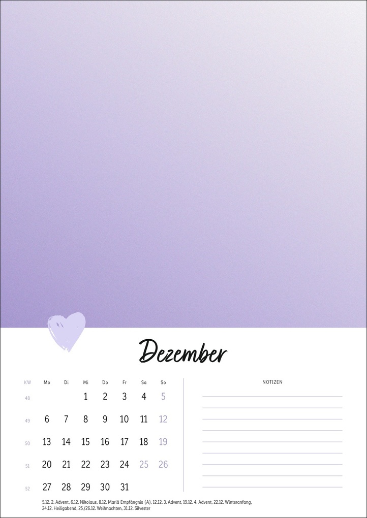 Weitere Ansicht: Kreativkalender Mit Liebe gemacht A4 2027