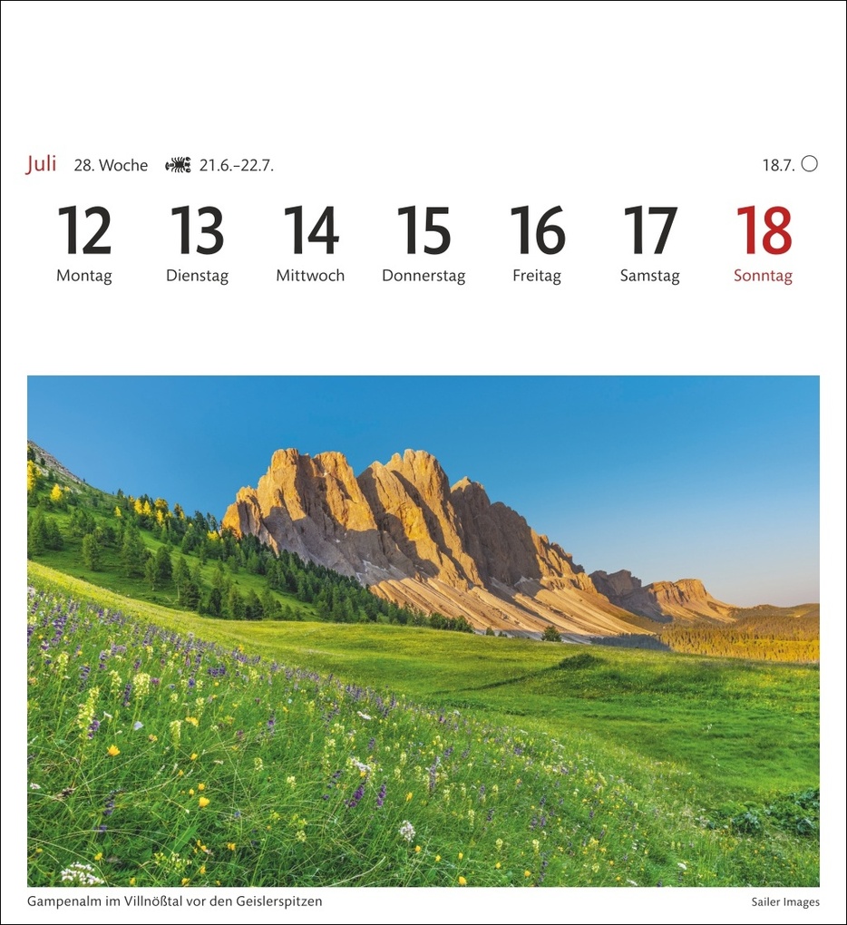 Weitere Ansicht: Südtirol Sehnsuchtskalender 2027 - Wochenkalender mit 53 Postkarten