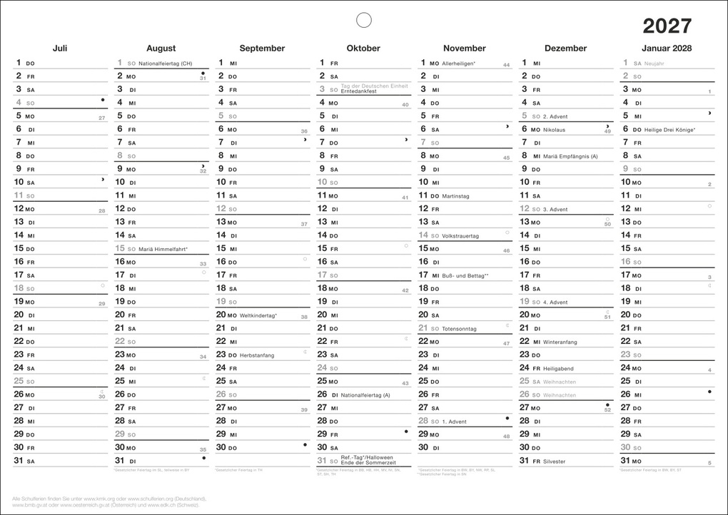 Weitere Ansicht: Black&White Tafelkalender A4 2027