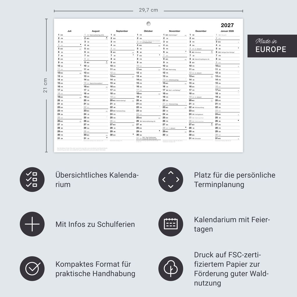 Weitere Ansicht: Black&White Tafelkalender A4 2027