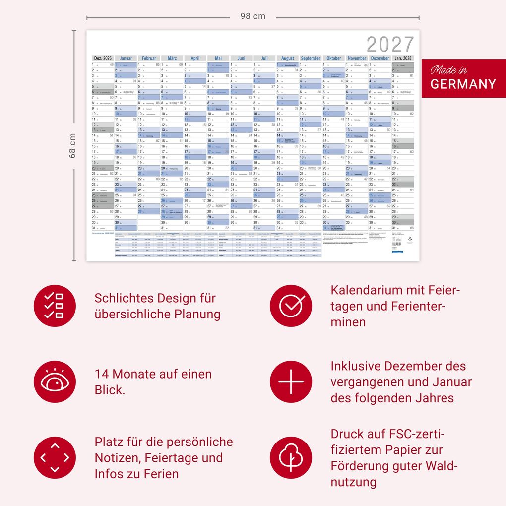 Weitere Ansicht: Wandplaner Neutral 2027