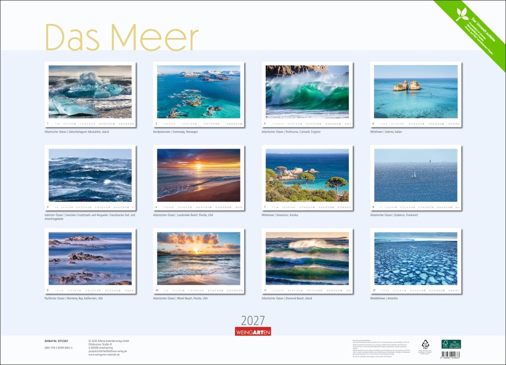 Weitere Ansicht: Das Meer Kalender 2027