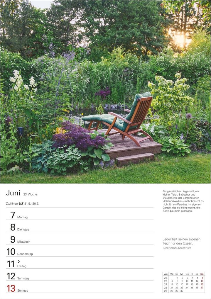 Weitere Ansicht: Gartenparadiese Wochenplaner 2027 - 53 faszinierende Fotografien | Ulrike Issel