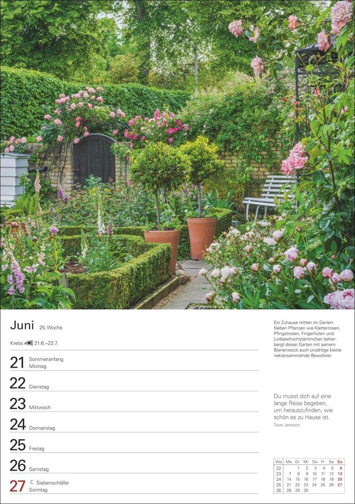 Weitere Ansicht: Gartenparadiese Wochenplaner 2027 - 53 faszinierende Fotografien | Ulrike Issel