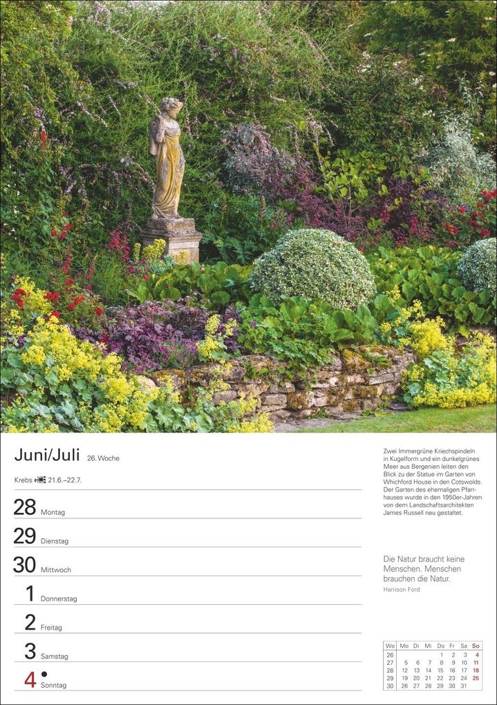 Weitere Ansicht: Gartenparadiese Wochenplaner 2027 - 53 faszinierende Fotografien | Ulrike Issel