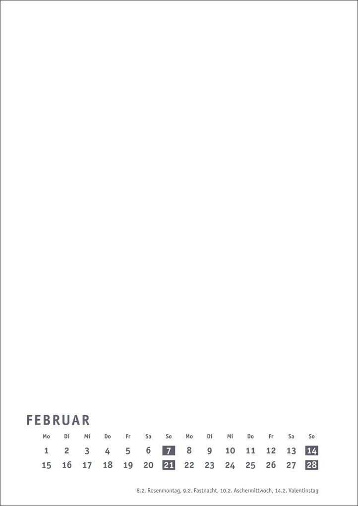 Weitere Ansicht: Premium-Bastelkalender weiß A4 2027