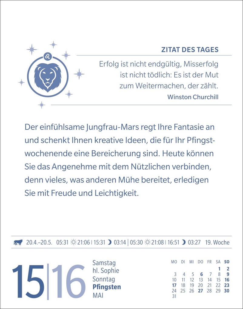 Weitere Ansicht: Löwe Sternzeichenkalender 2027 - Tagesabreißkalender - Ihr Horoskop für jeden Tag | Robert Satorius