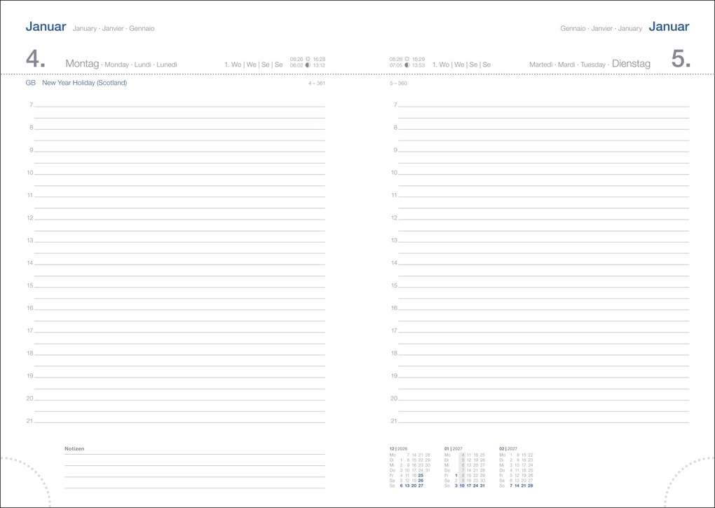 Weitere Ansicht: Tages-Cheftimer A5, schwarz 2027
