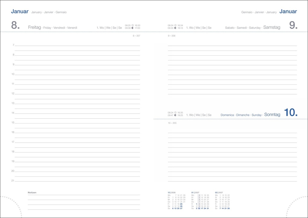 Weitere Ansicht: Tages-Cheftimer A5, schwarz 2027