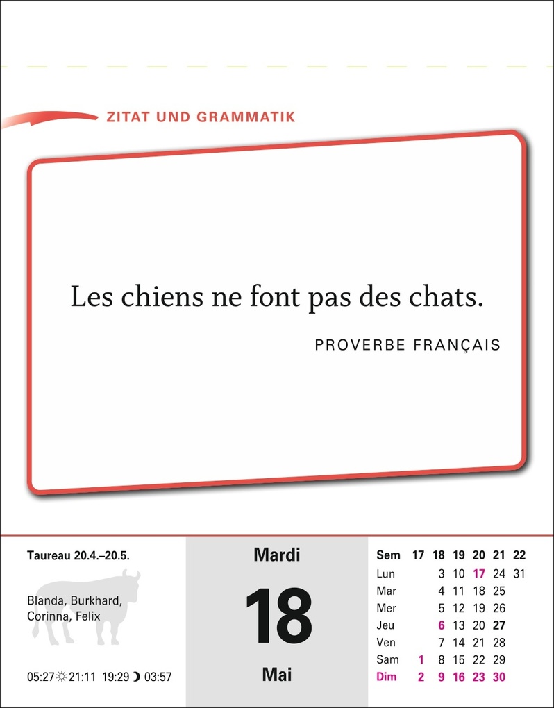 Weitere Ansicht: Französisch Sprachkalender 2027 - Französisch lernen leicht gemacht - Tagesabreißkalender | Olivia Tournadre