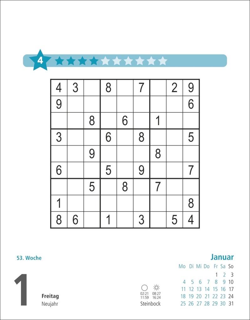 Weitere Ansicht: Stefan Heine Sudoku mittel bis schwierig Tagesabreißkalender 2027 | Stefan Heine