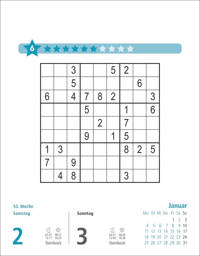 Weitere Ansicht: Stefan Heine Sudoku mittel bis schwierig Tagesabreißkalender 2027 | Stefan Heine
