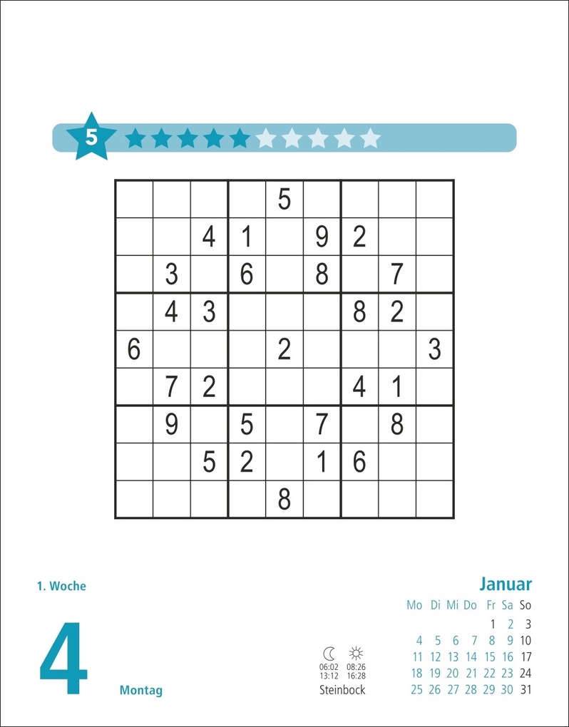 Weitere Ansicht: Stefan Heine Sudoku mittel bis schwierig Tagesabreißkalender 2027 | Stefan Heine