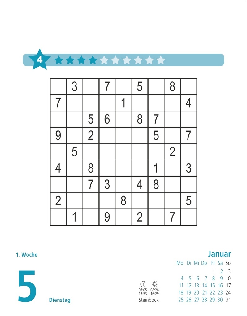 Weitere Ansicht: Stefan Heine Sudoku mittel bis schwierig Tagesabreißkalender 2027 | Stefan Heine