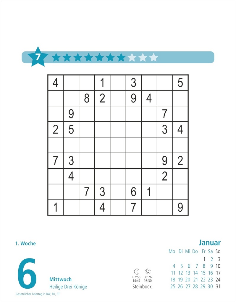 Weitere Ansicht: Stefan Heine Sudoku mittel bis schwierig Tagesabreißkalender 2027 | Stefan Heine