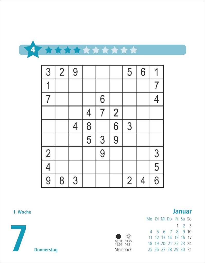 Weitere Ansicht: Stefan Heine Sudoku mittel bis schwierig Tagesabreißkalender 2027 | Stefan Heine
