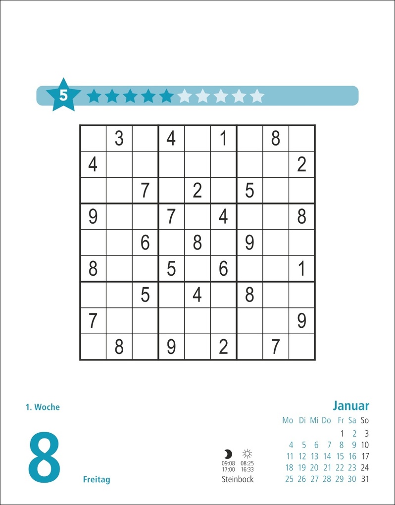 Weitere Ansicht: Stefan Heine Sudoku mittel bis schwierig Tagesabreißkalender 2027 | Stefan Heine