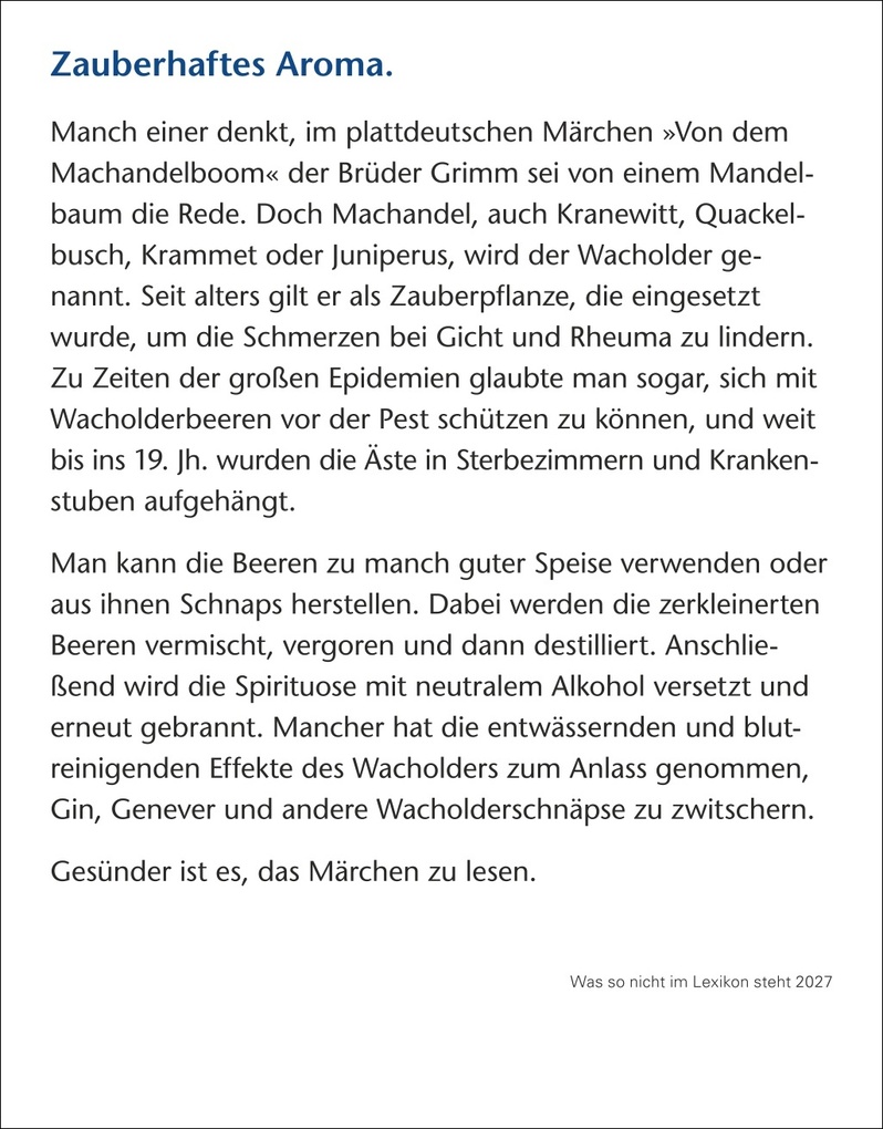 Weitere Ansicht: Was so nicht im Lexikon steht Tagesabreißkalender 2027 - Kuriositäten, Histörchen und merkwürdige Geschichten | Joachim Heimannsberg