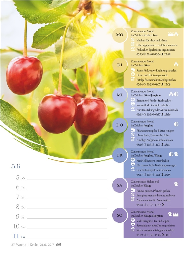 Weitere Ansicht: Mondkalender Wochenkalender 2027 - 53 Wochenblätter mit praktischen Tipps für jeden Tag | Beatrix Braukmüller