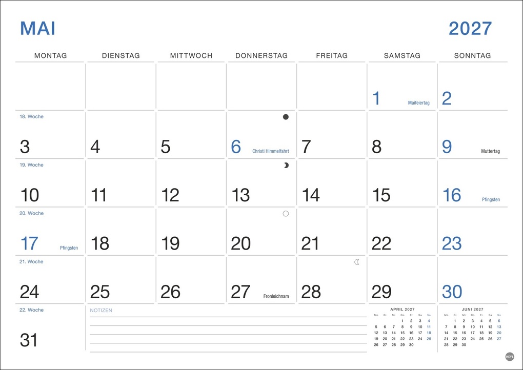 Weitere Ansicht: Büro Monatsplaner 2027