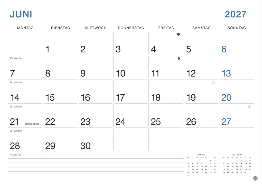 Weitere Ansicht: Büro Monatsplaner 2027