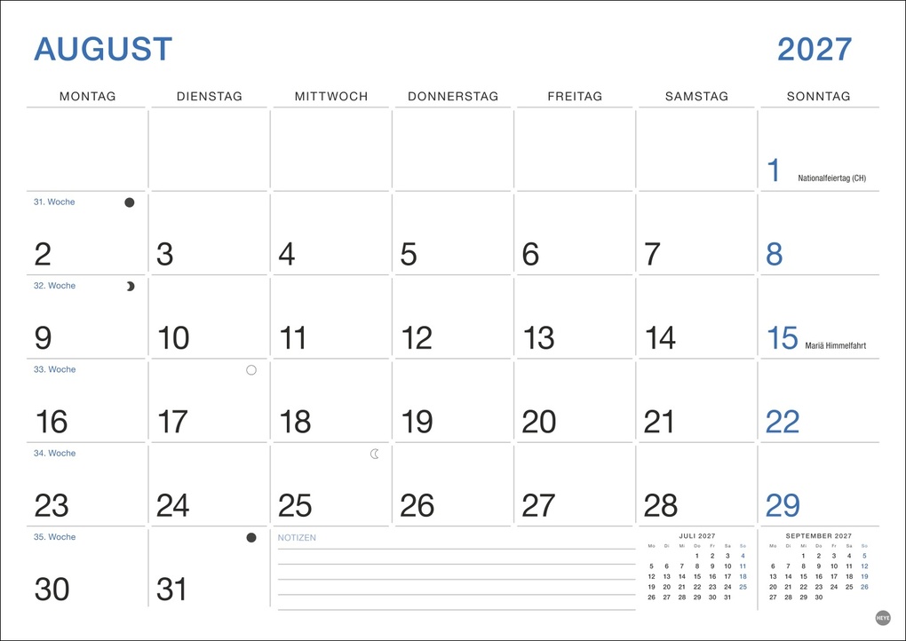 Weitere Ansicht: Büro Monatsplaner 2027