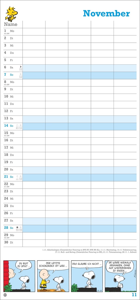 Weitere Ansicht: Peanuts Familienplaner 2027