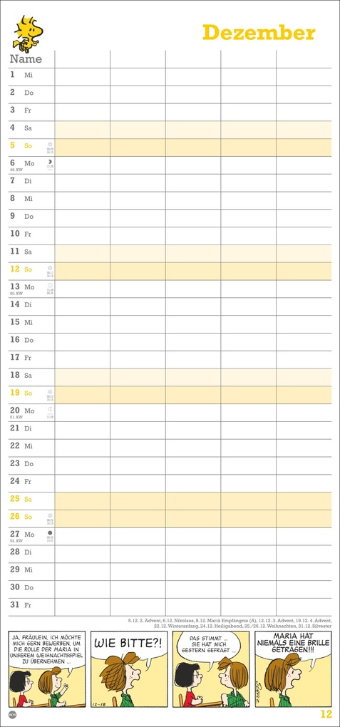 Weitere Ansicht: Peanuts Familienplaner 2027