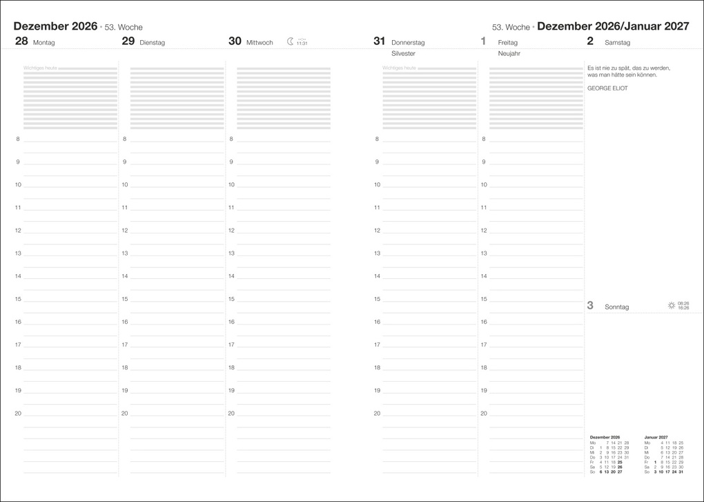 Weitere Ansicht: Terminer A6, Leder schwarz 2027